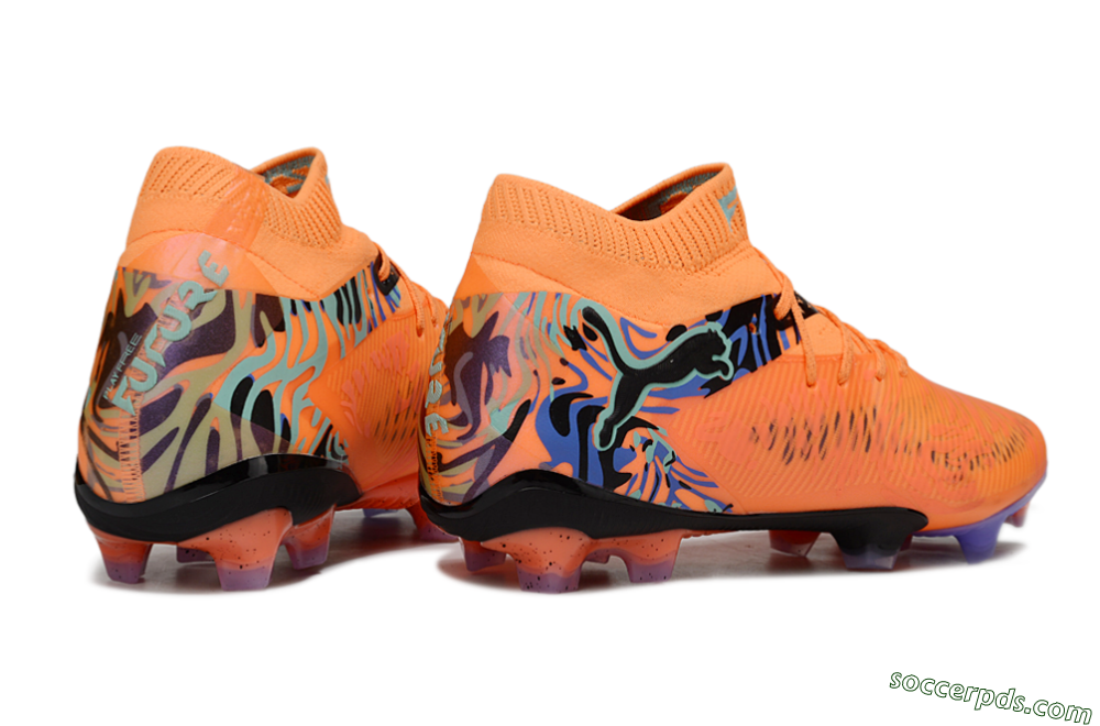 Puma Future 8 Ultimate FG Low-Tops Football Boots - Orange/Blue/Black 6