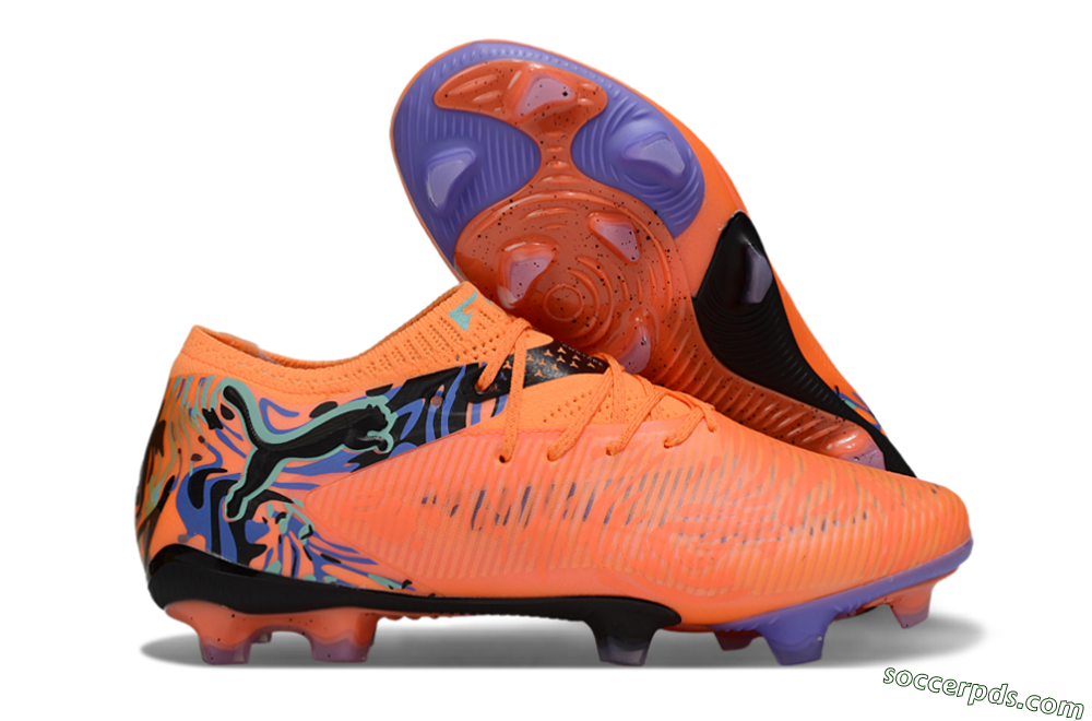 Puma Future 8 Ultimate FG Low-Tops Football Boots - Orange/Blue/Black 1