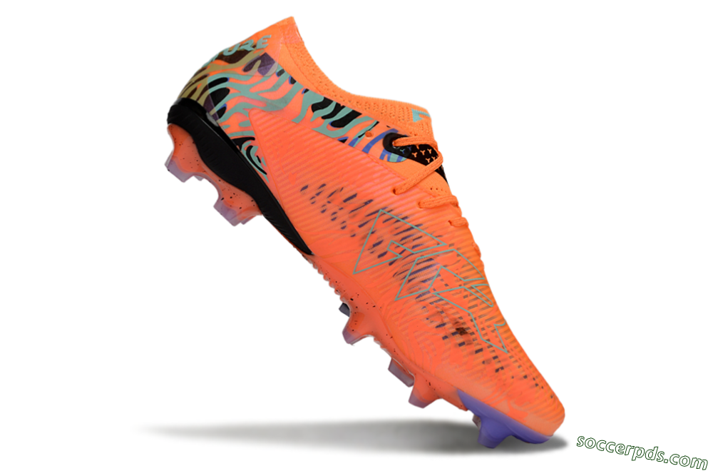Puma Future 8 Ultimate FG Low-Tops Football Boots - Orange/Blue/Black 4