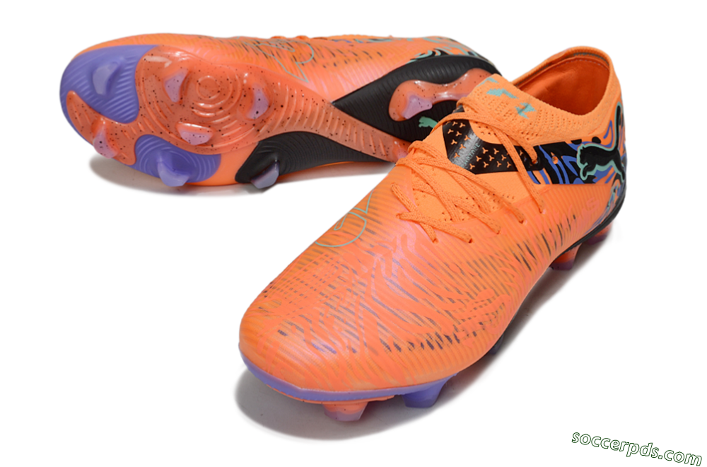 Puma Future 8 Ultimate FG Low-Tops Football Boots - Orange/Blue/Black 3