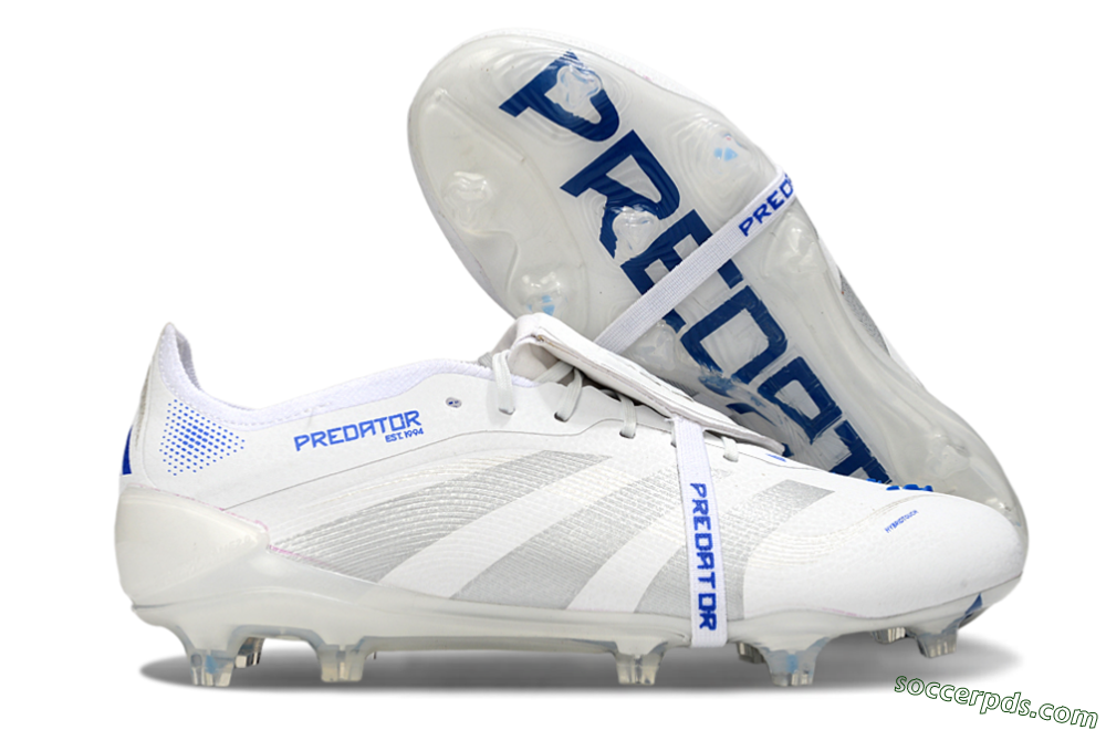 Adidas Predator Elite Foldover Tongue FG Low-Tops Football Boots - White/Silver/Blue 1