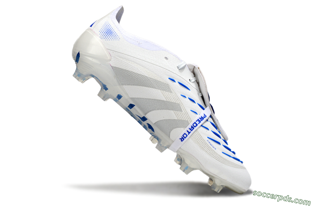 Adidas Predator Elite Foldover Tongue FG Low-Tops Football Boots - White/Silver/Blue 4