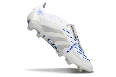Adidas Predator Elite Foldover Tongue FG Low-Tops Football Boots - White/Silver/Blue