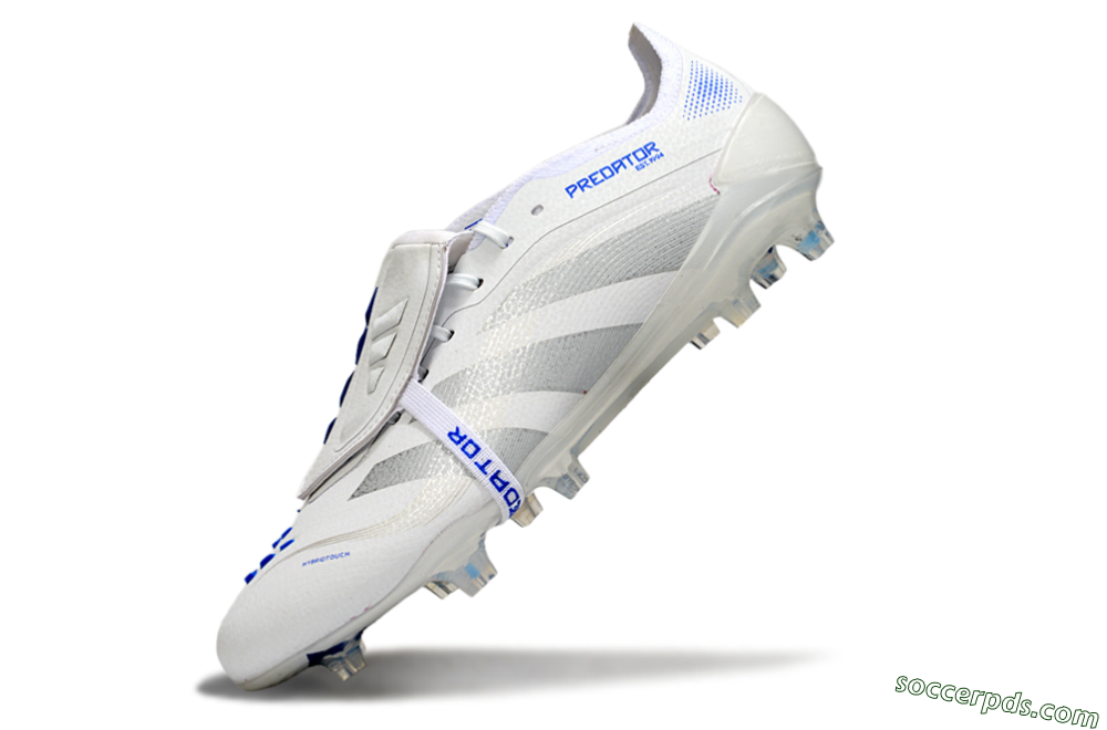 Adidas Predator Elite Foldover Tongue FG Low-Tops Football Boots - White/Silver/Blue 5