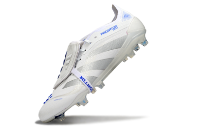 Adidas Predator Elite Foldover Tongue FG Low-Tops Football Boots - White/Silver/Blue