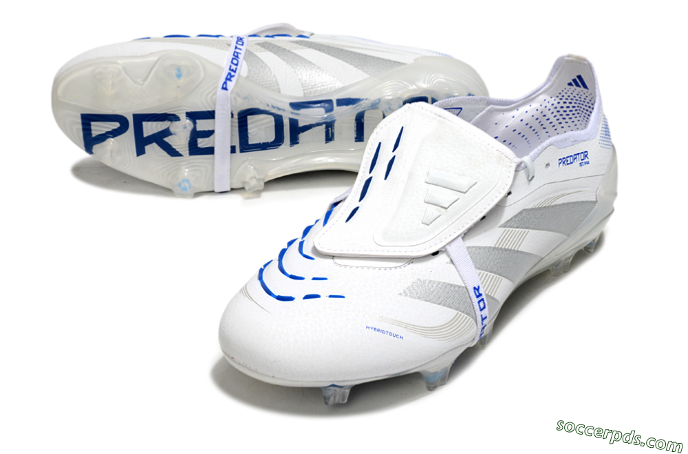 Adidas Predator Elite Foldover Tongue FG Low-Tops Football Boots - White/Silver/Blue 3