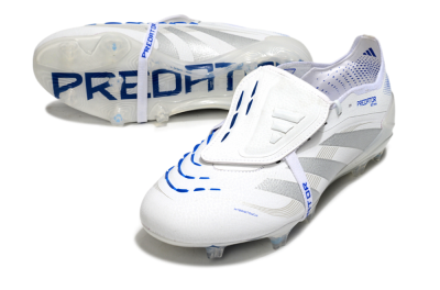 Adidas Predator Elite Foldover Tongue FG Low-Tops Football Boots - White/Silver/Blue