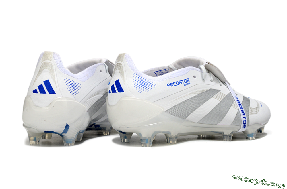 Adidas Predator Elite Foldover Tongue FG Low-Tops Football Boots - White/Silver/Blue 6