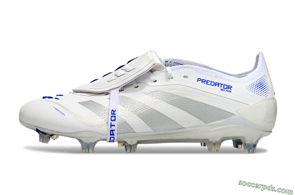 Adidas Predator Elite Foldover Tongue FG Low-Tops Football Boots - White/Silver/Blue 2