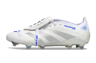 Adidas Predator Elite Foldover Tongue FG Low-Tops Football Boots - White/Silver/Blue