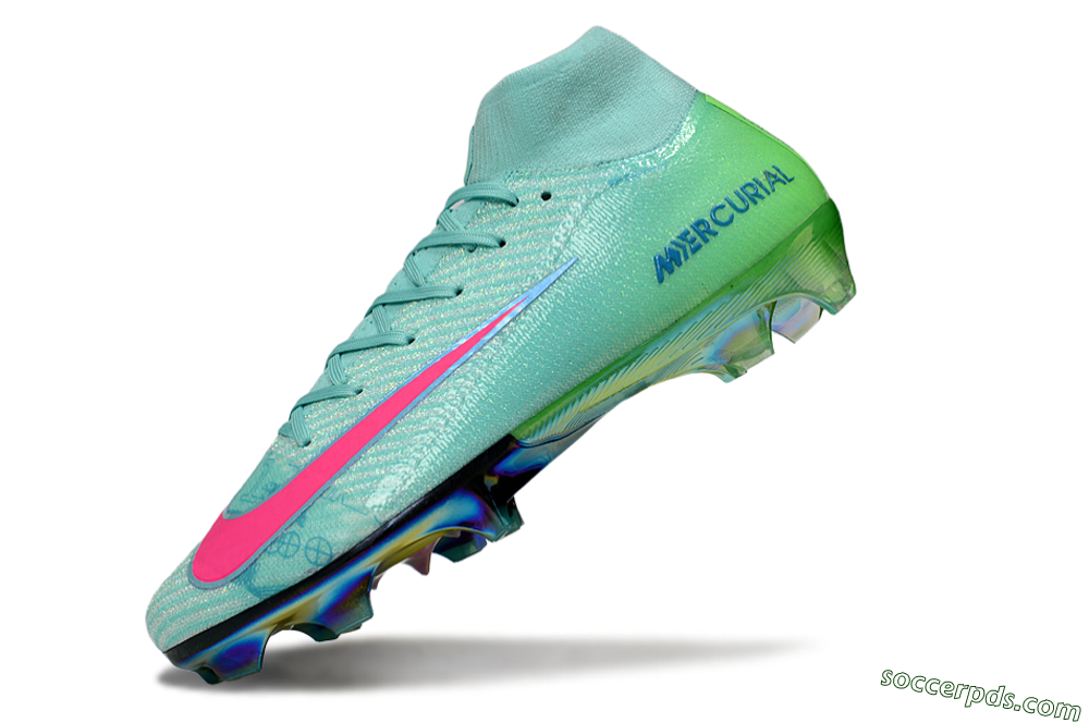 Nike Air Zoom Mercurial Superfly 10 Elite FG High-Tops Football Boots - Jade/Pink/Gold 5