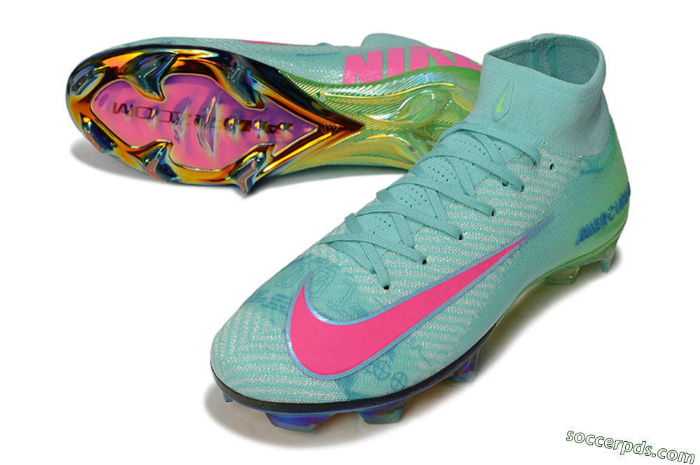 Nike Air Zoom Mercurial Superfly 10 Elite FG High-Tops Football Boots - Jade/Pink/Gold 3