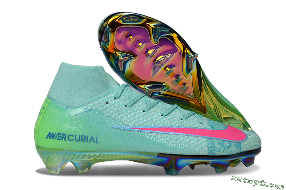 Nike Air Zoom Mercurial Superfly 10 Elite FG High-Tops Football Boots - Jade/Pink/Gold 1