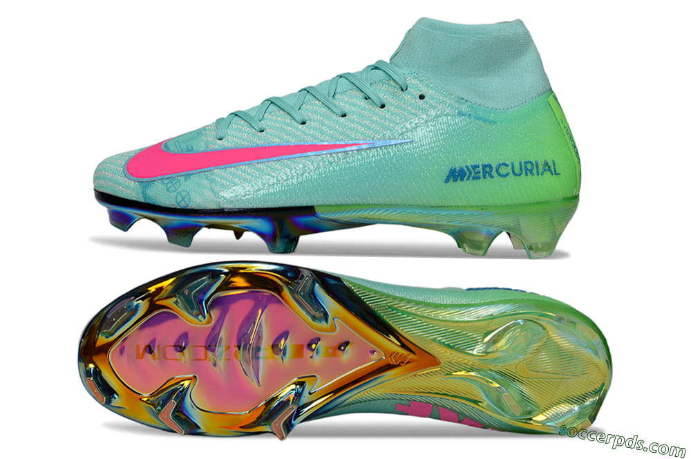 Nike Air Zoom Mercurial Superfly 10 Elite FG High-Tops Football Boots - Jade/Pink/Gold 0