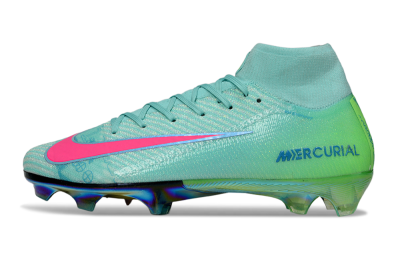 Nike Air Zoom Mercurial Superfly 10 Elite FG High-Tops Football Boots - Jade/Pink/Gold