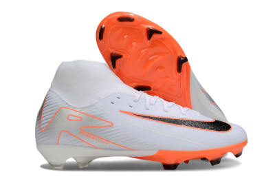 Nike Air Zoom Mercurial Superfly 10 Academy FG High-Tops Football Boots - White/Black/Orange/Silver