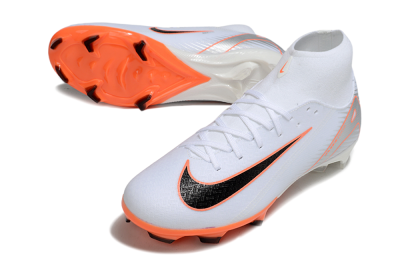 Nike Air Zoom Mercurial Superfly 10 Academy FG High-Tops Football Boots - White/Black/Orange/Silver