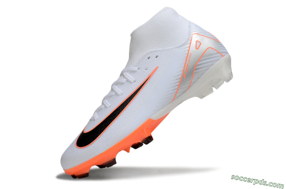 Nike Air Zoom Mercurial Superfly 10 Academy FG High-Tops Football Boots - White/Black/Orange/Silver 5