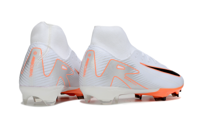 Nike Air Zoom Mercurial Superfly 10 Academy FG High-Tops Football Boots - White/Black/Orange/Silver