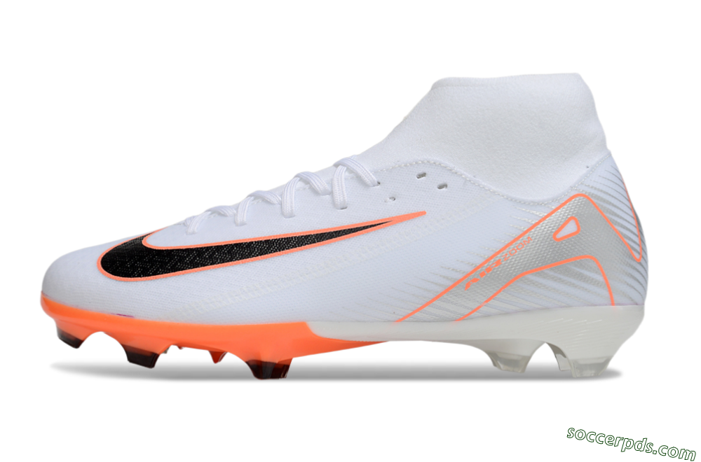 Nike Air Zoom Mercurial Superfly 10 Academy FG High-Tops Football Boots - White/Black/Orange/Silver 2