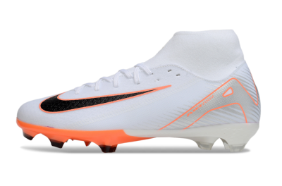 Nike Air Zoom Mercurial Superfly 10 Academy FG High-Tops Football Boots - White/Black/Orange/Silver