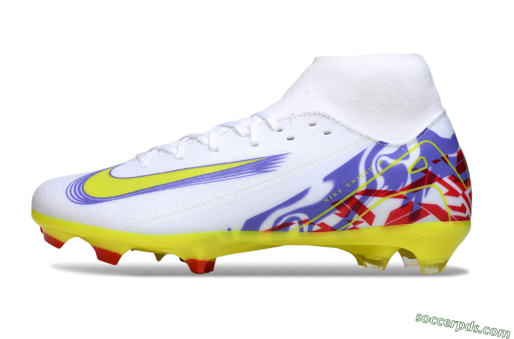 Nike Air Zoom Mercurial Superfly 10 Academy FG High-Tops Football Boots - White/Purple/Yellow/Red 2
