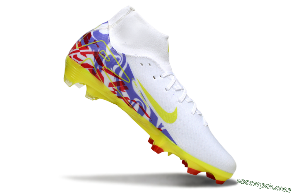 Nike Air Zoom Mercurial Superfly 10 Academy FG High-Tops Football Boots - White/Purple/Yellow/Red 4