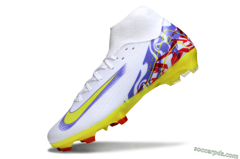 Nike Air Zoom Mercurial Superfly 10 Academy FG High-Tops Football Boots - White/Purple/Yellow/Red 5