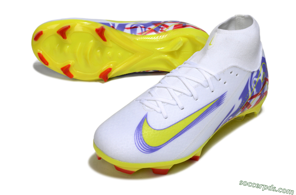 Nike Air Zoom Mercurial Superfly 10 Academy FG High-Tops Football Boots - White/Purple/Yellow/Red 3