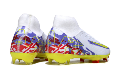 Nike Air Zoom Mercurial Superfly 10 Academy FG High-Tops Football Boots - White/Purple/Yellow/Red