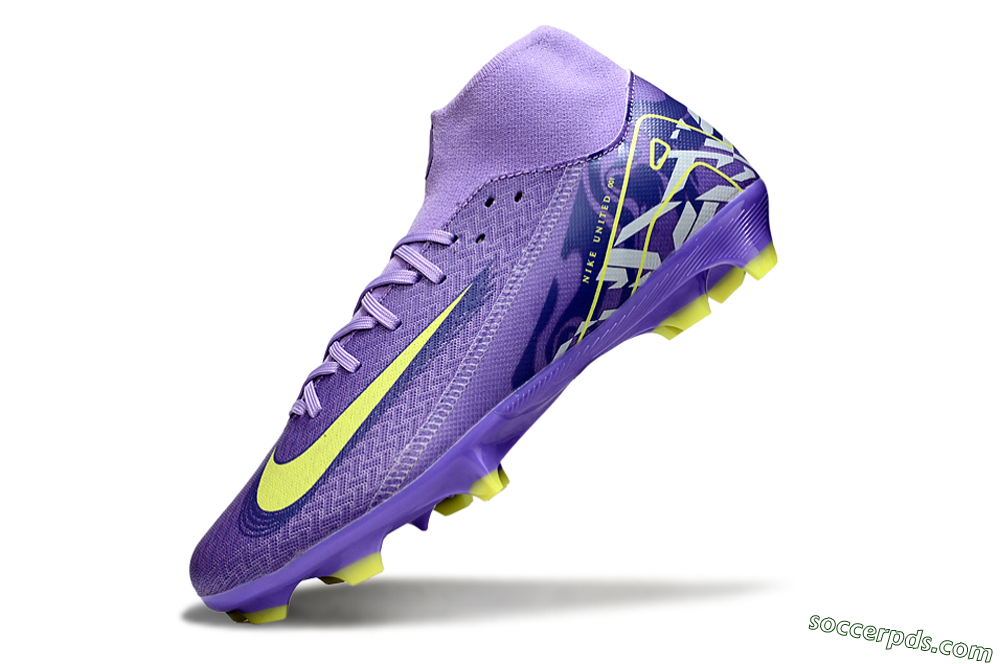 Nike Air Zoom Mercurial Superfly 10 Academy FG High-Tops Football Boots - Purple/Yellow/White 5