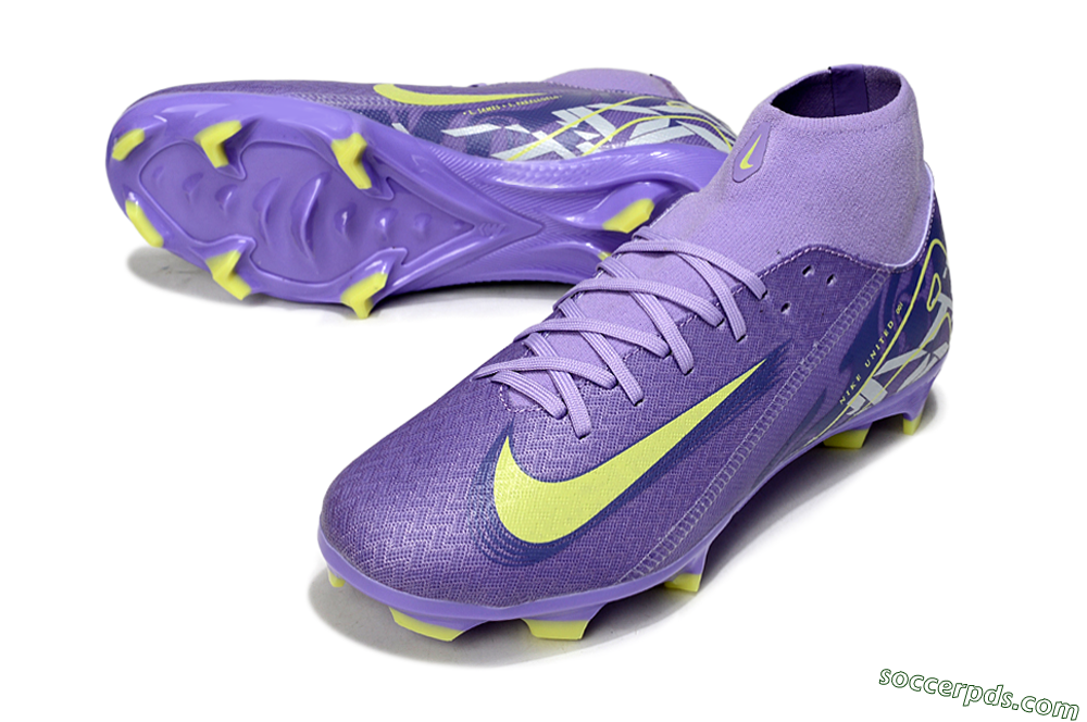 Nike Air Zoom Mercurial Superfly 10 Academy FG High-Tops Football Boots - Purple/Yellow/White 3