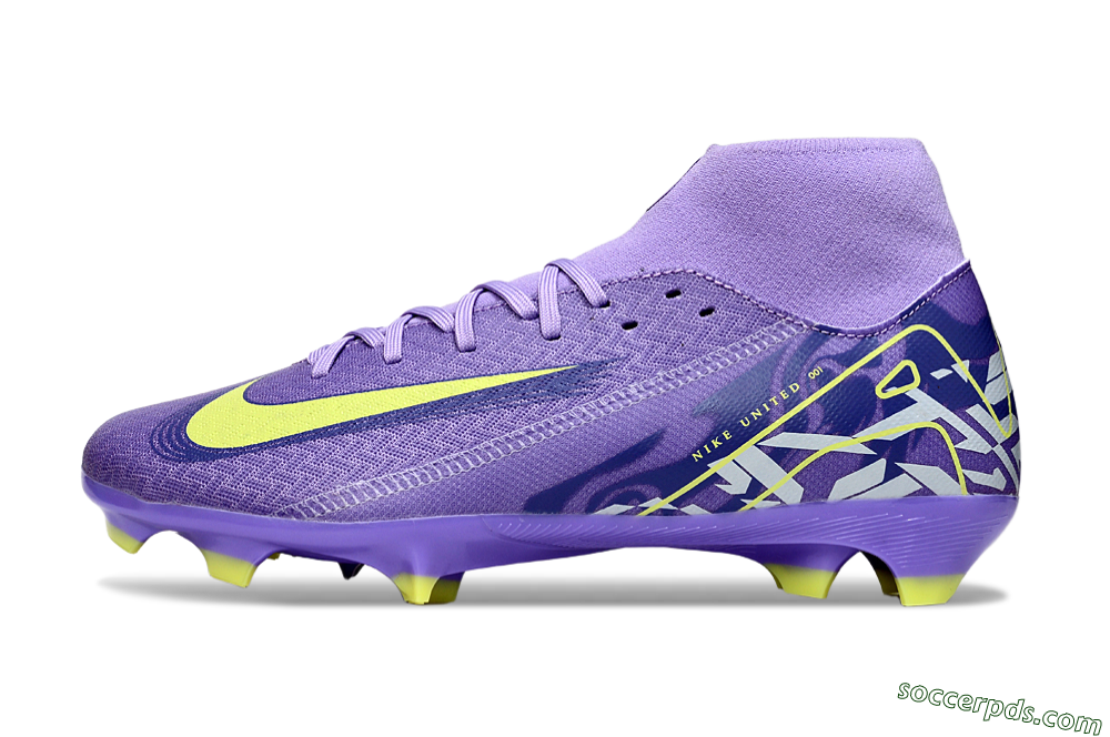 Nike Air Zoom Mercurial Superfly 10 Academy FG High-Tops Football Boots - Purple/Yellow/White 2