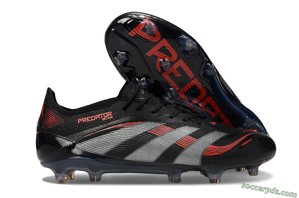 Adidas Predator 25 Elite FG Low-Tops Football Boots - Black/Grey/Red 1