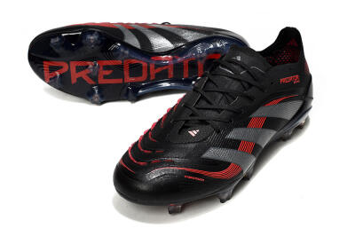 Adidas Predator 25 Elite FG Low-Tops Football Boots - Black/Grey/Red