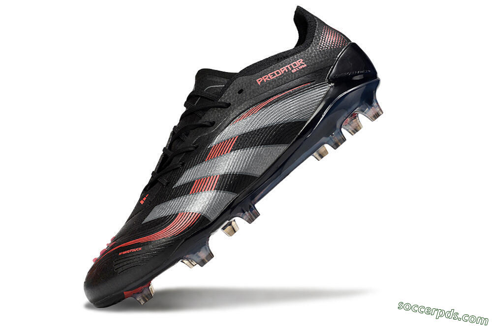 Adidas Predator 25 Elite FG Low-Tops Football Boots - Black/Grey/Red 5