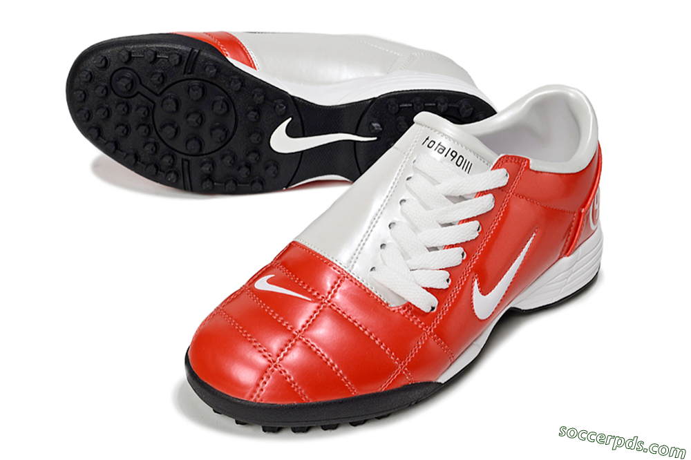 Nike Total 90 II TF Low-Tops Football Shoes - Red/White/Black 3