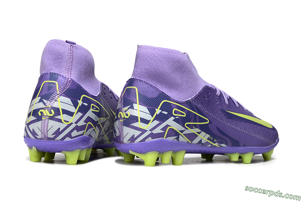 Nike Air Zoom Mercurial Superfly 10 Academy AG High-Tops Football Boots - Purple/Yellow/White 6