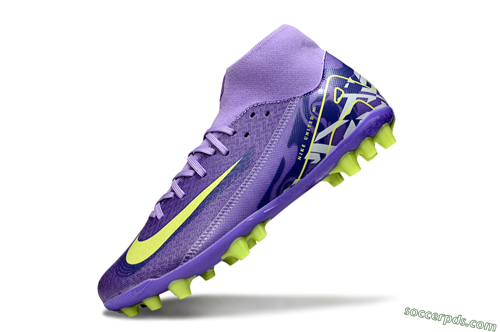 Nike Air Zoom Mercurial Superfly 10 Academy AG High-Tops Football Boots - Purple/Yellow/White 5