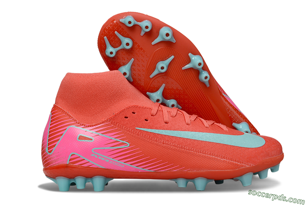 Nike Air Zoom Mercurial Superfly 10 Academy AG High-Tops Football Boots - Red/Jade/Pink 1