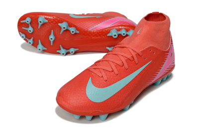 Nike Air Zoom Mercurial Superfly 10 Academy AG High-Tops Football Boots - Red/Jade/Pink