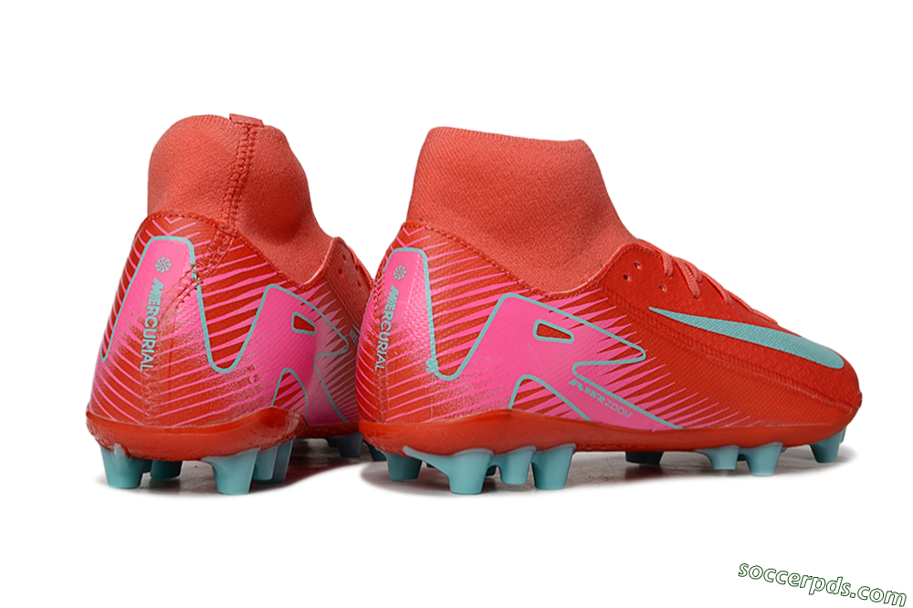 Nike Air Zoom Mercurial Superfly 10 Academy AG High-Tops Football Boots - Red/Jade/Pink 6