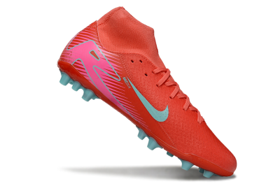 Nike Air Zoom Mercurial Superfly 10 Academy AG High-Tops Football Boots - Red/Jade/Pink