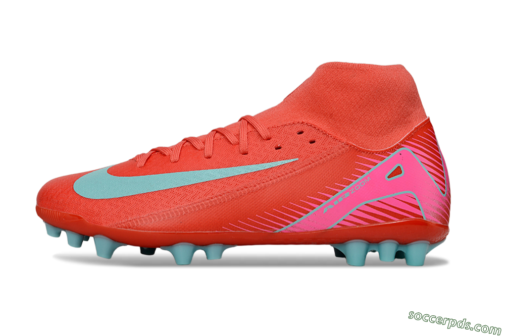 Nike Air Zoom Mercurial Superfly 10 Academy AG High-Tops Football Boots - Red/Jade/Pink 2