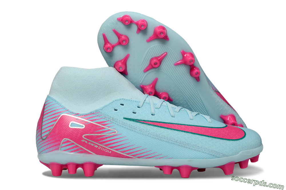 Nike Air Zoom Mercurial Superfly 10 Academy AG High-Tops Football Boots - Jade/Pink/Silver 1