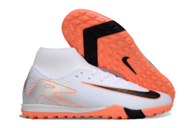 Nike Air Zoom Mercurial Superfly 10 Academy TF High-Tops Football Shoes - White/Black/Orange/Silver