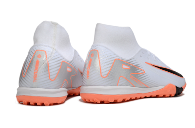 Nike Air Zoom Mercurial Superfly 10 Academy TF High-Tops Football Shoes - White/Black/Orange/Silver