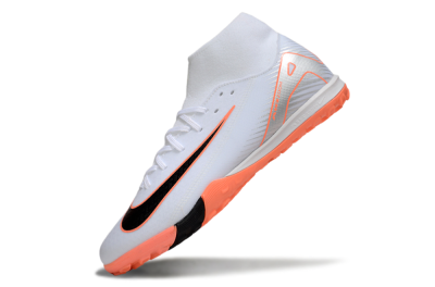 Nike Air Zoom Mercurial Superfly 10 Academy TF High-Tops Football Shoes - White/Black/Orange/Silver