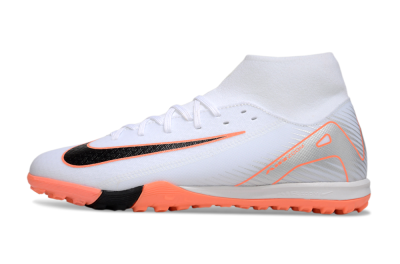 Nike Air Zoom Mercurial Superfly 10 Academy TF High-Tops Football Shoes - White/Black/Orange/Silver