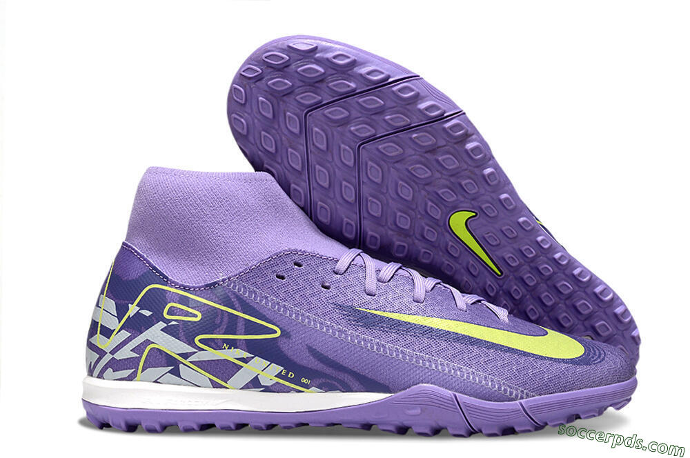 Nike Air Zoom Mercurial Superfly 10 Academy TF High-Tops Football Shoes - Purple/Yellow/White 1